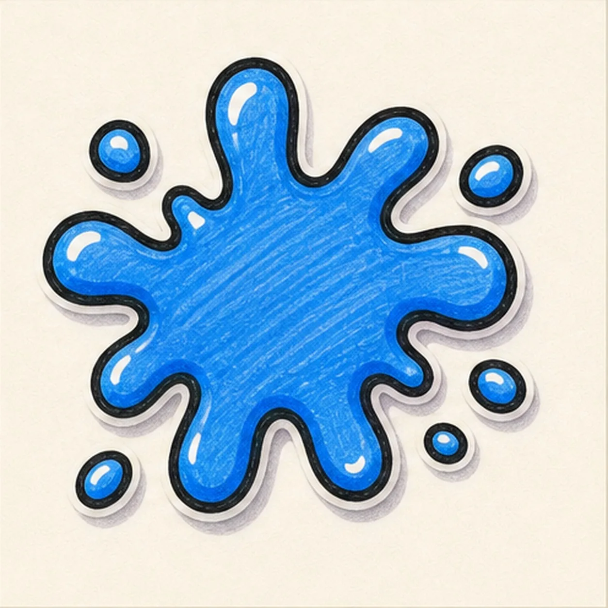 Fill the color splash stage for how to draw a paint splat doodle