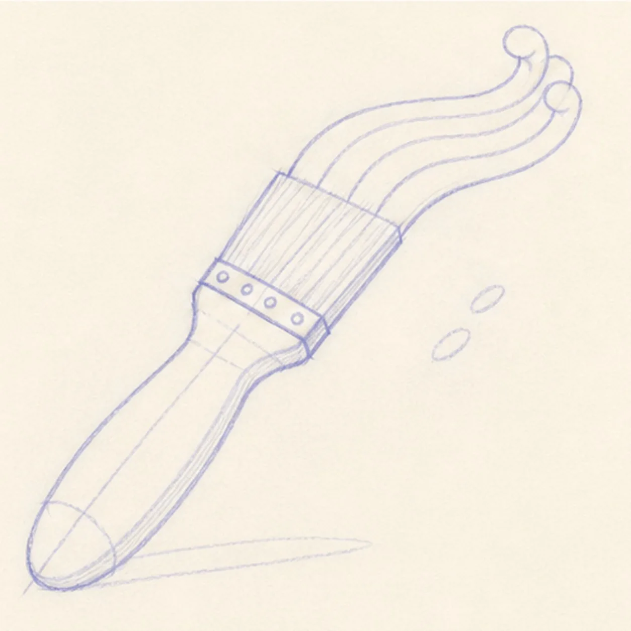 Add the working details stage for how to draw a rainbow paintbrush