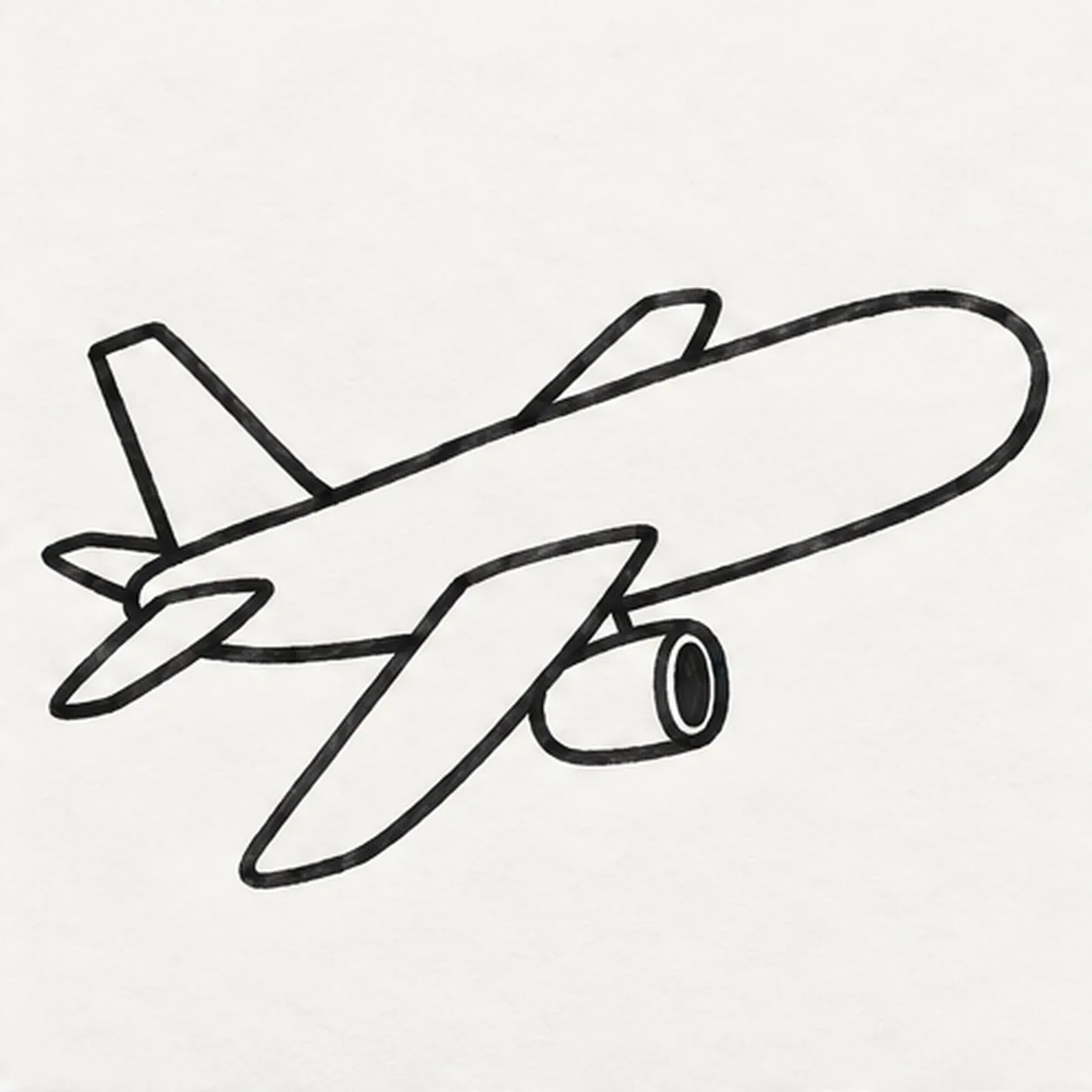Build the tail surfaces stage for how to draw a passenger airplane