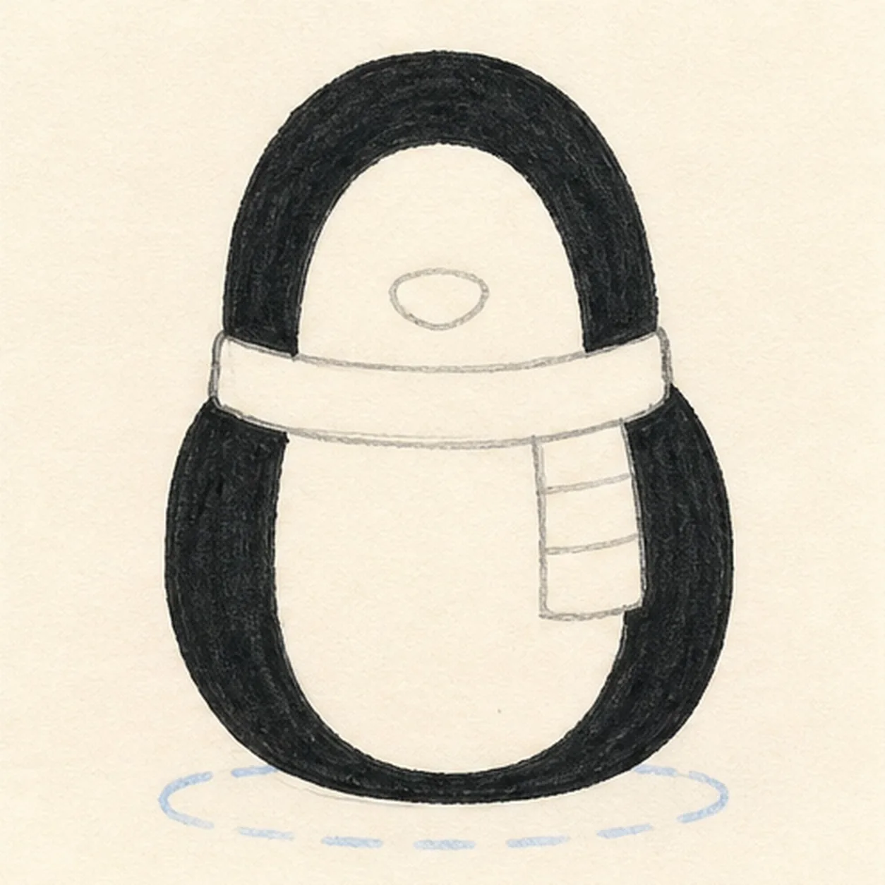 Shape the penguin stage for how to draw a cartoon penguin