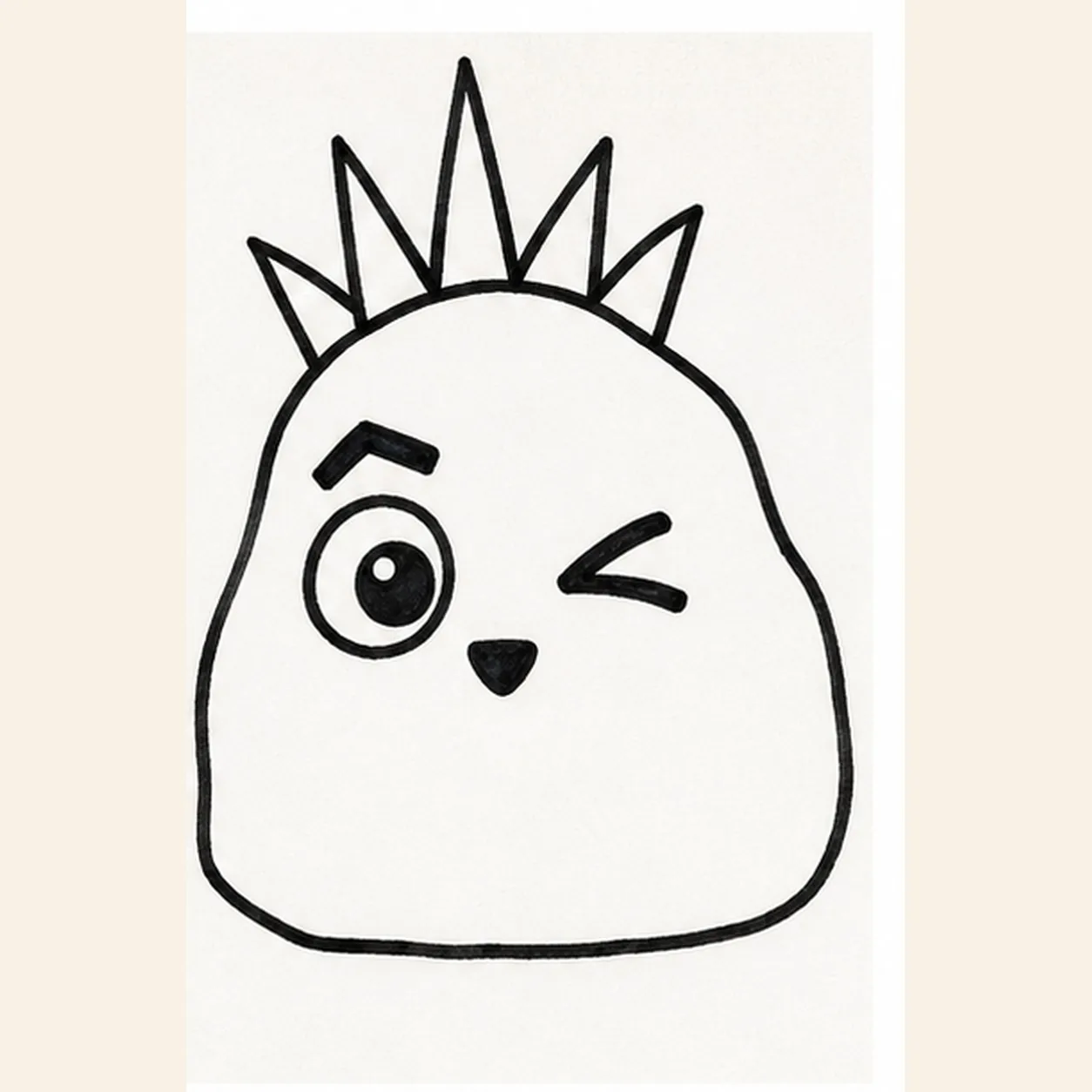 Make the eyes mismatch stage for how to draw a punky pet rock