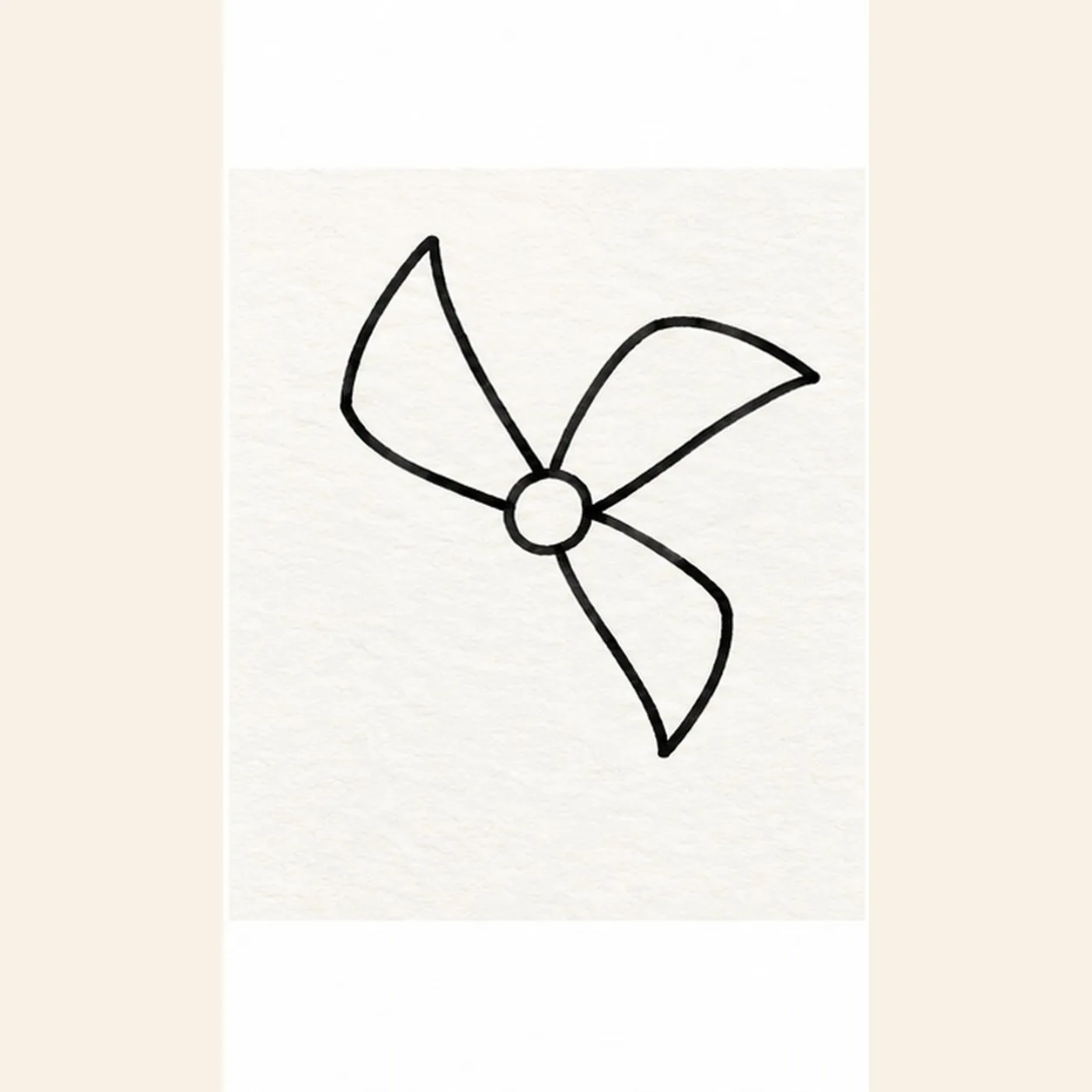 Turn the next two blades stage for how to draw a pinwheel