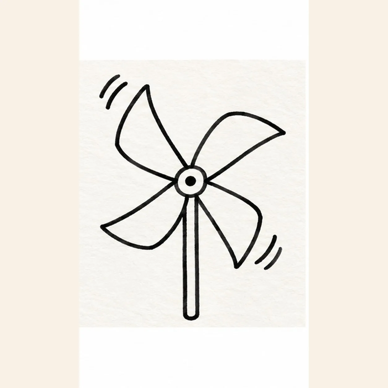 Set the fastener and spin stage for how to draw a pinwheel