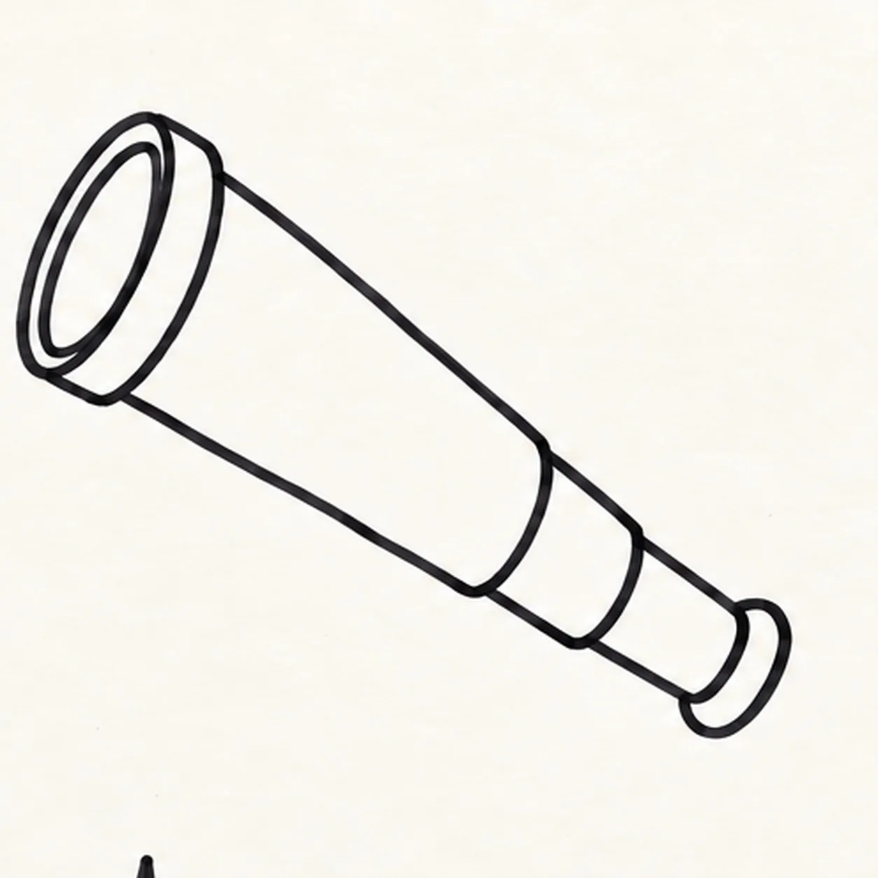 Extend the lens and tubes stage for how to draw a cartoon pirate spyglass