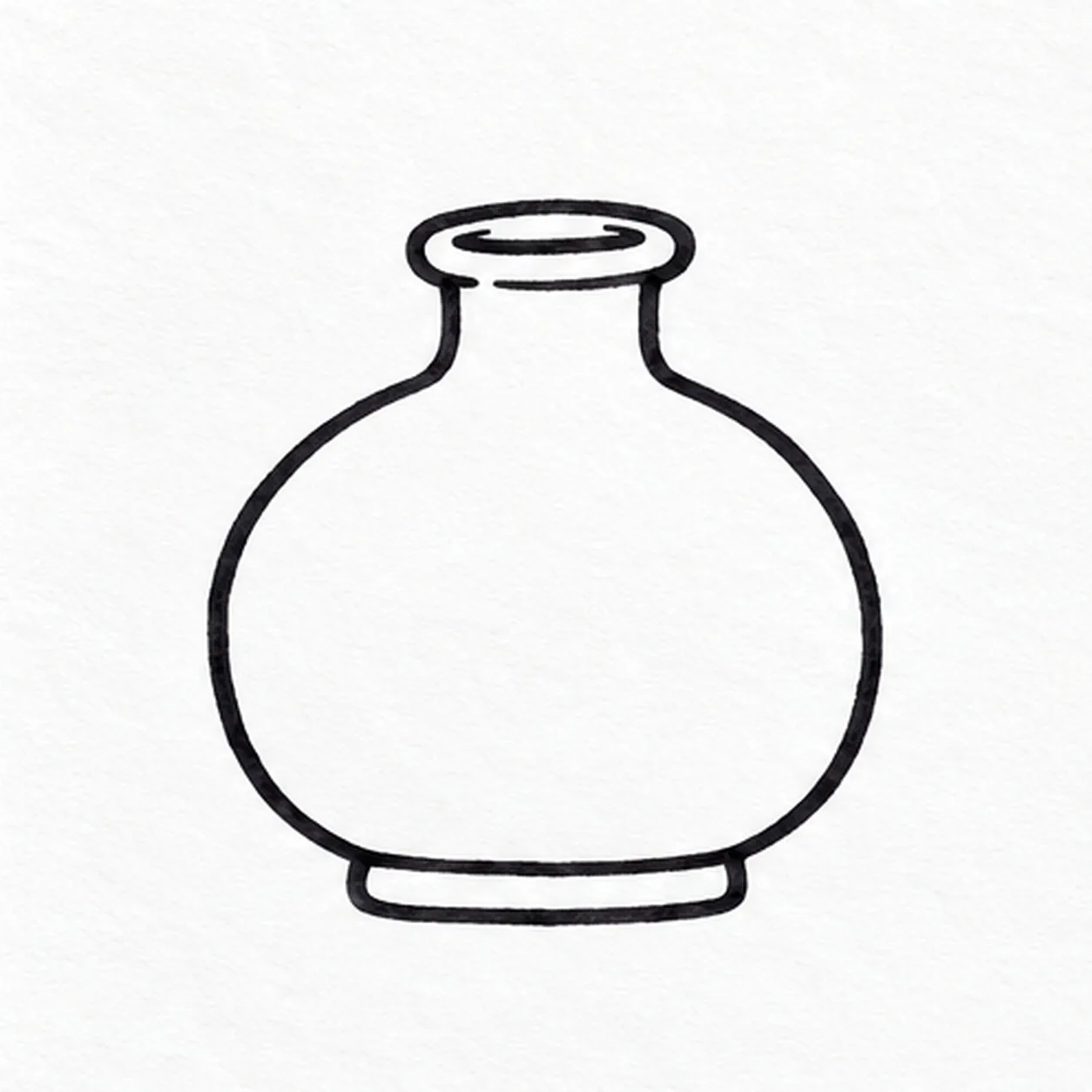 Outline the little flask stage for how to draw a potion bottle