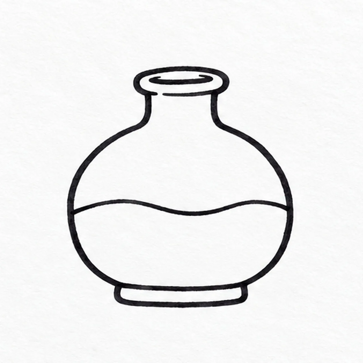 Set the liquid level stage for how to draw a potion bottle