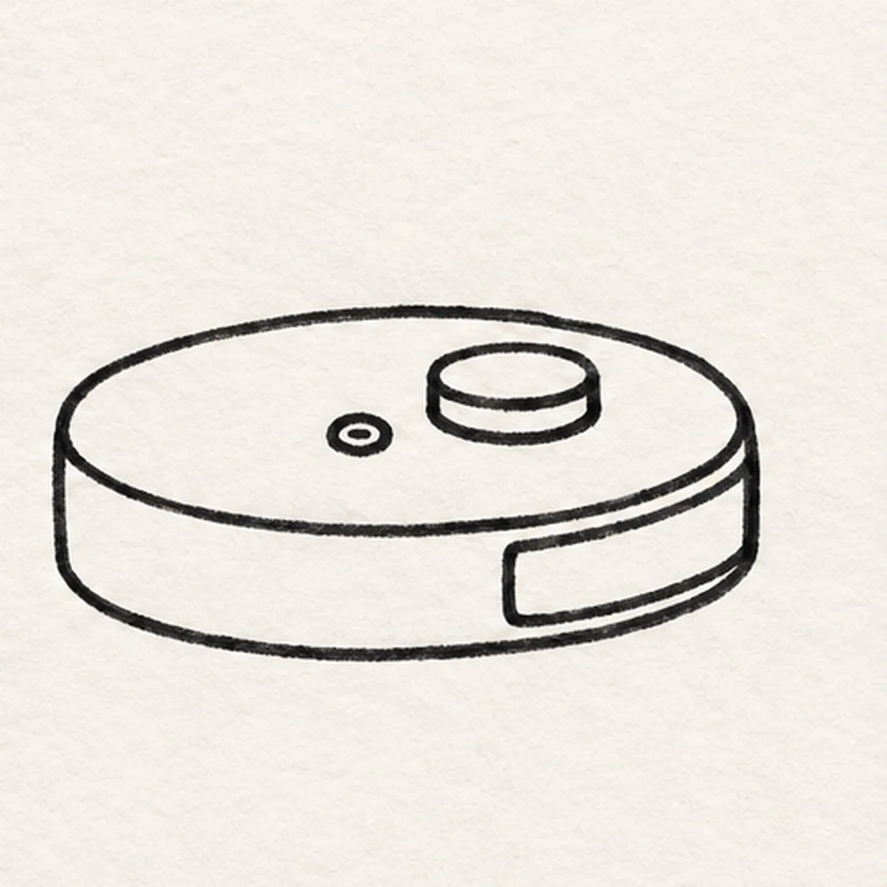 Place the controls stage for how to draw a cartoon robot vacuum