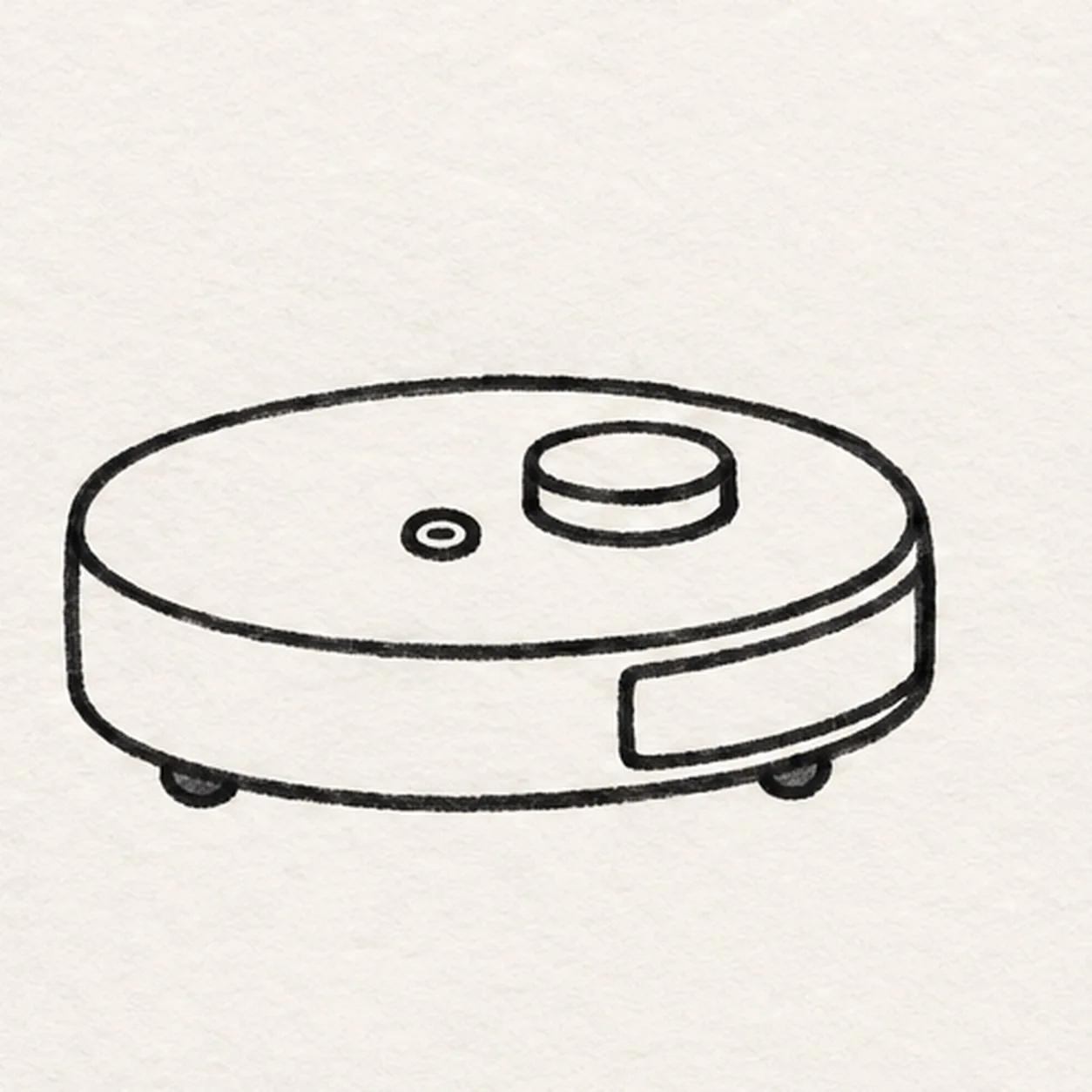 Set the wheels stage for how to draw a cartoon robot vacuum