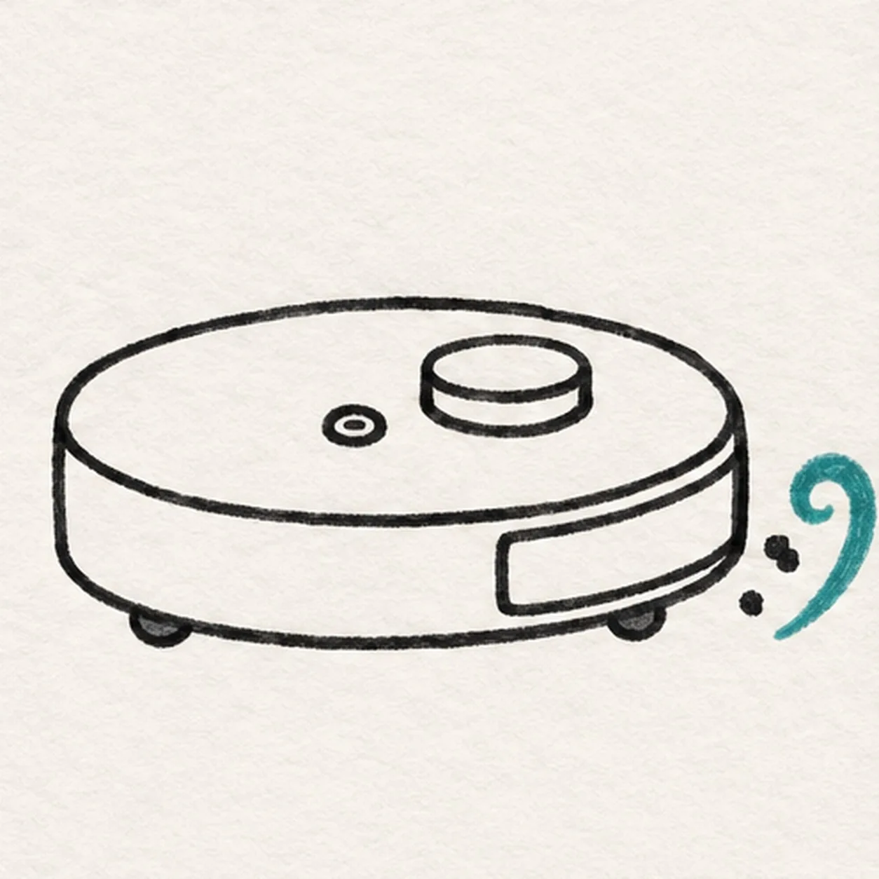 Curl the dust trail stage for how to draw a cartoon robot vacuum