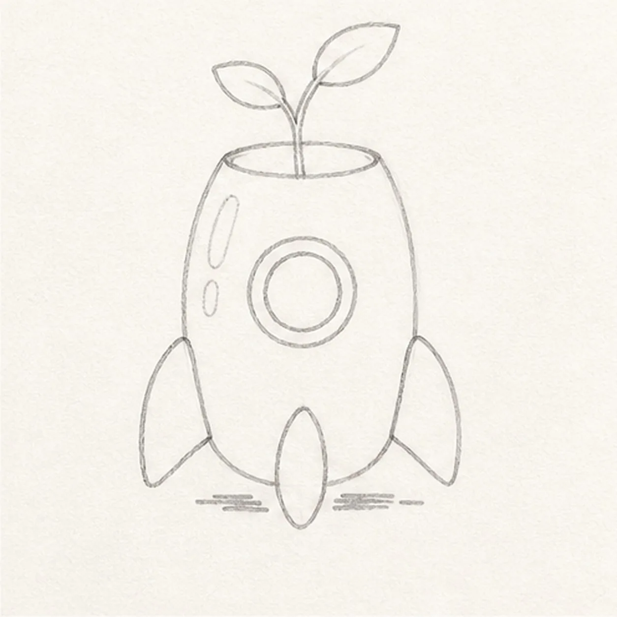 Add the window and sprout stage for how to draw a rocket planter