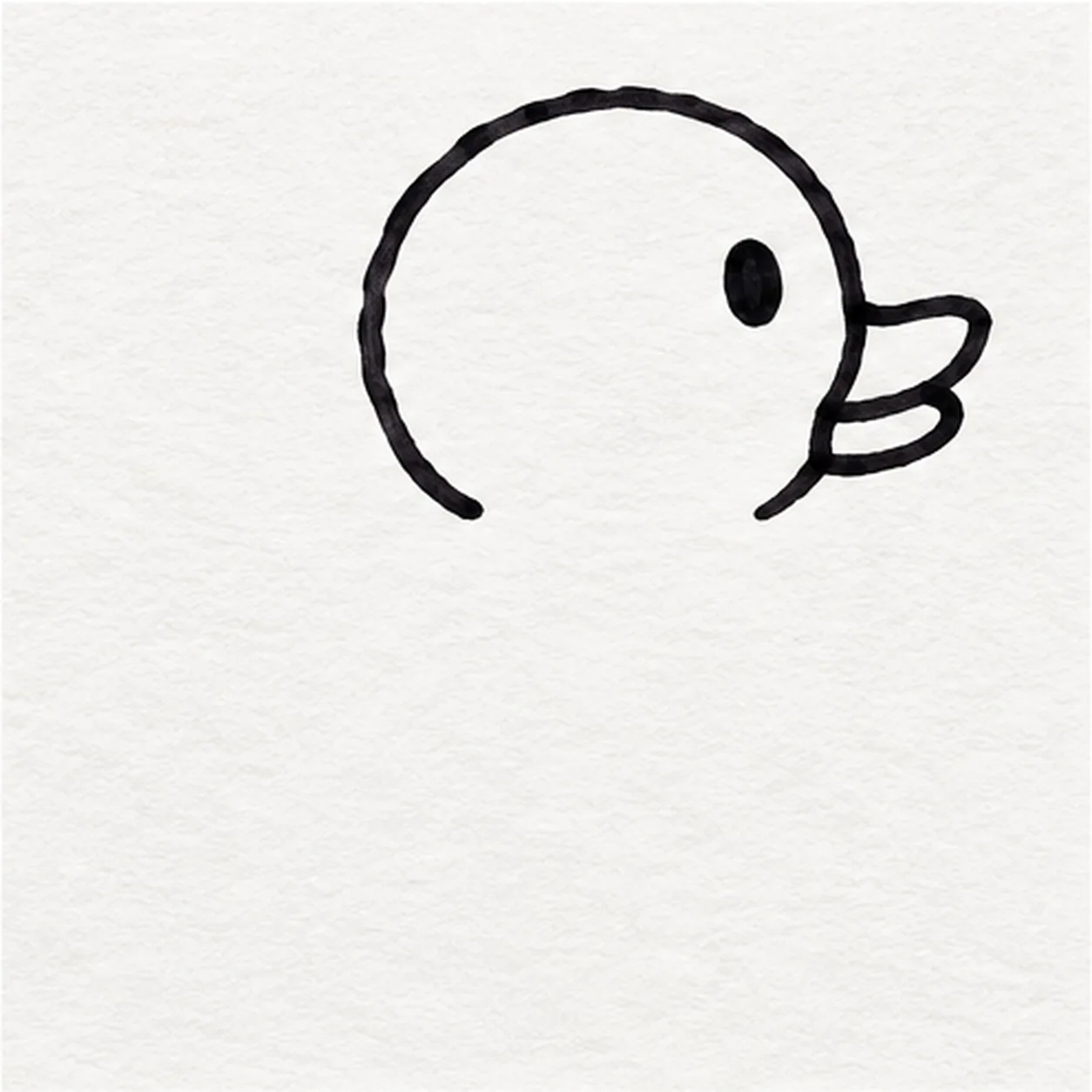 Set beak and eye stage for how to draw a cartoon rubber duck