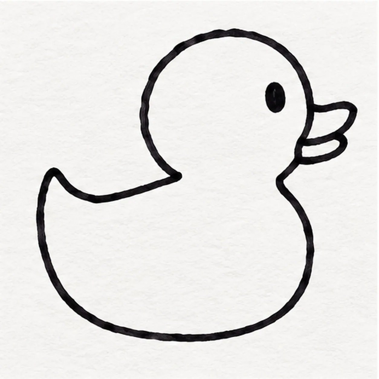 Sweep the body and tail stage for how to draw a cartoon rubber duck