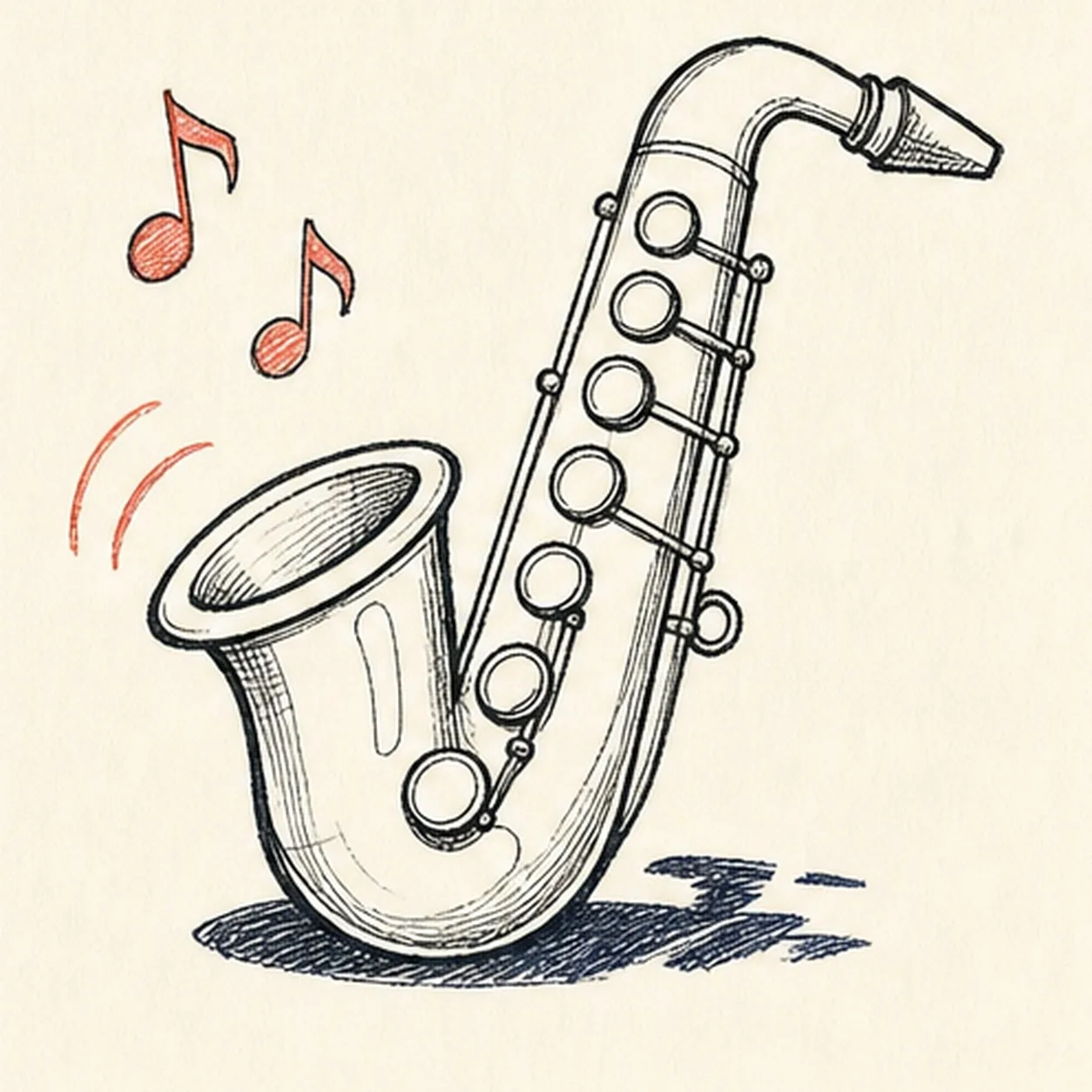 Ink the jazzy hardware stage for how to draw a cartoon saxophone