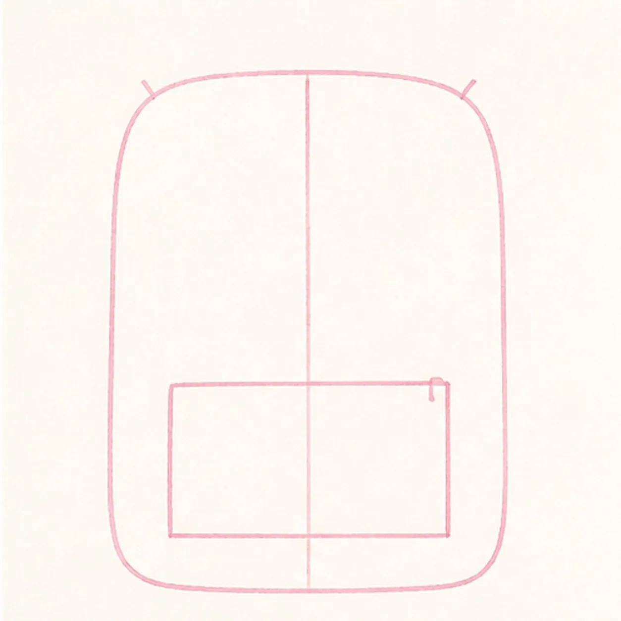 Draw one connected bag guide stage for how to draw a school backpack