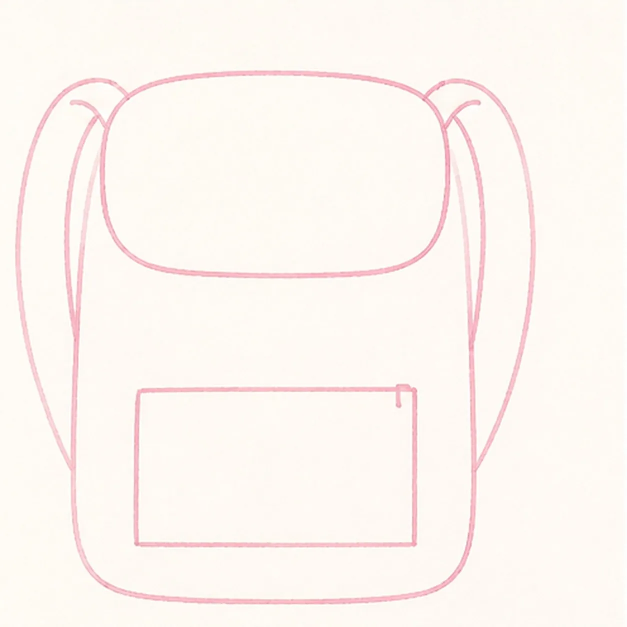 Add the outer straps and flap stage for how to draw a school backpack
