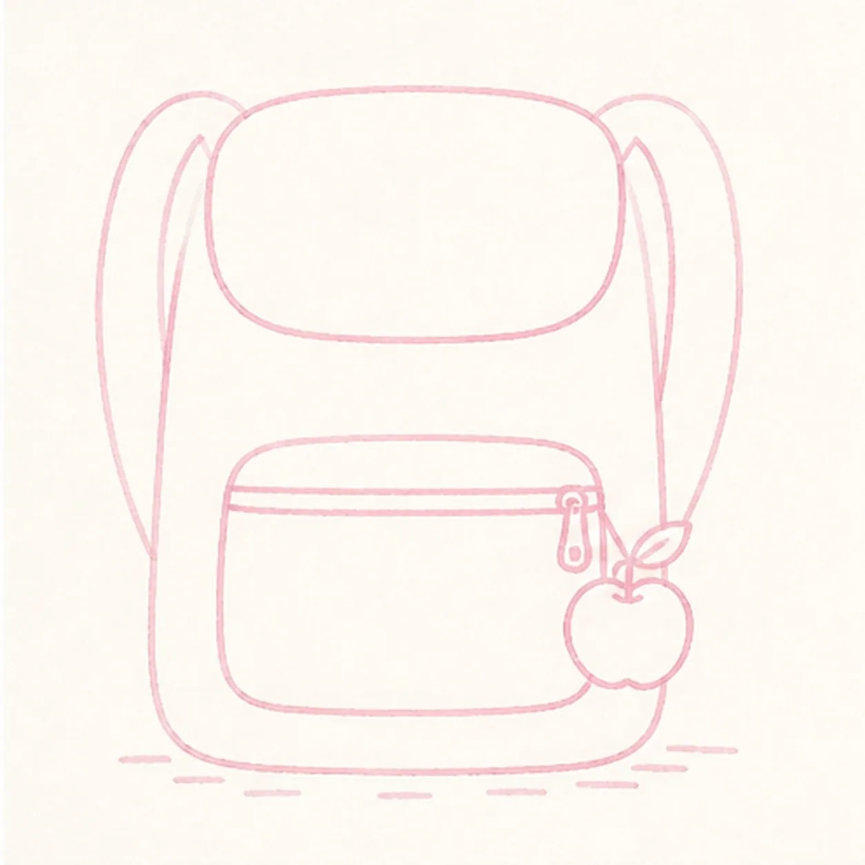 Draw the pocket and attached apple stage for how to draw a school backpack