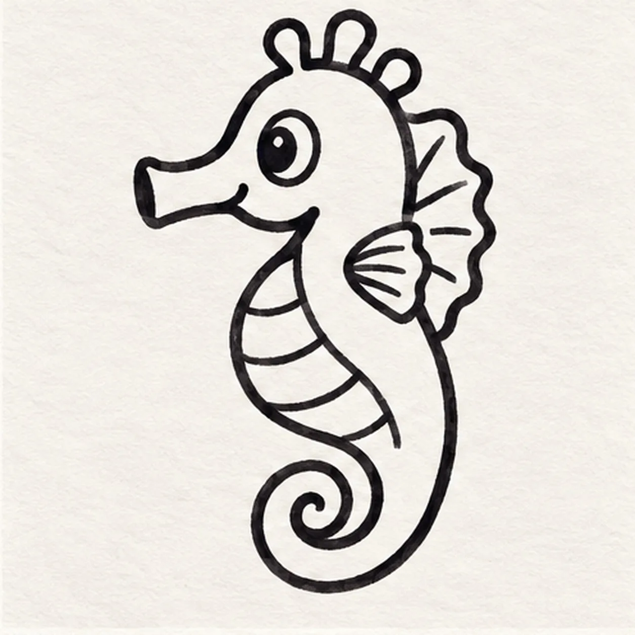 Band the belly stage for how to draw a seahorse with a curled tail