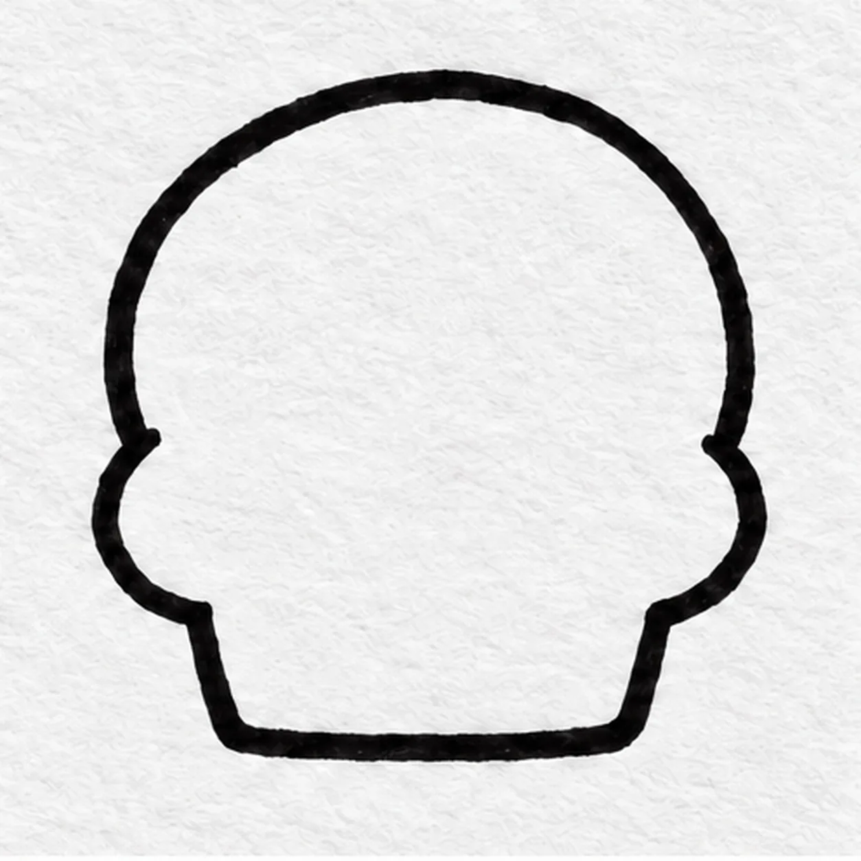 Connect cheeks and jaw stage for how to draw a cartoon skull