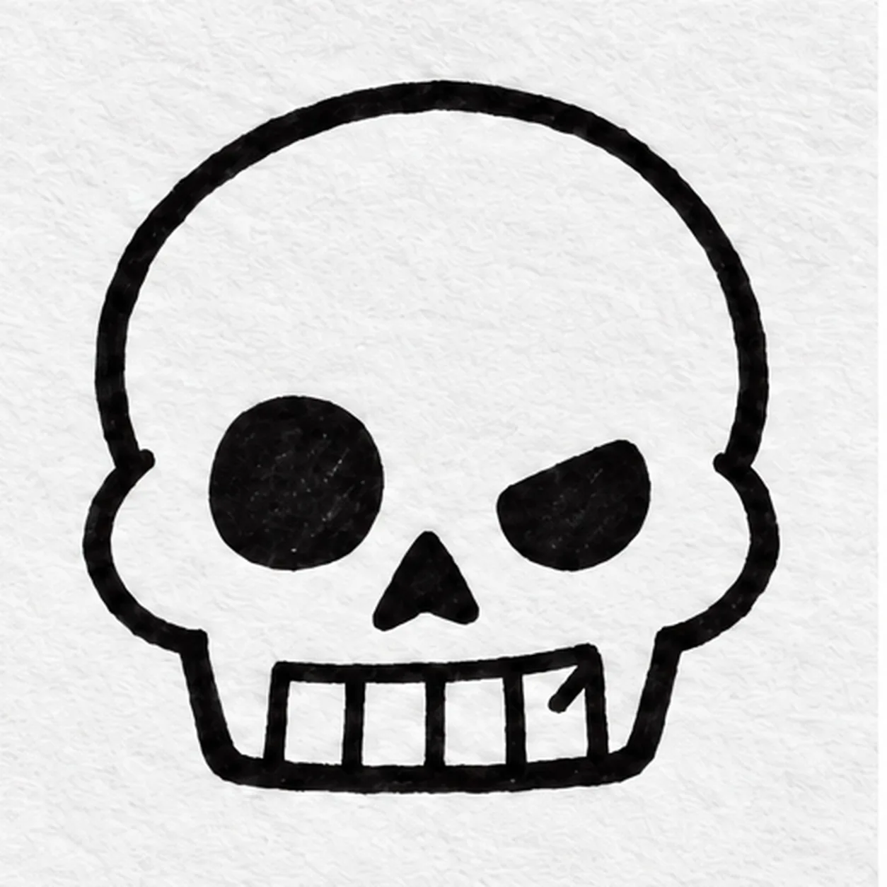 Shape four teeth and the chip stage for how to draw a cartoon skull
