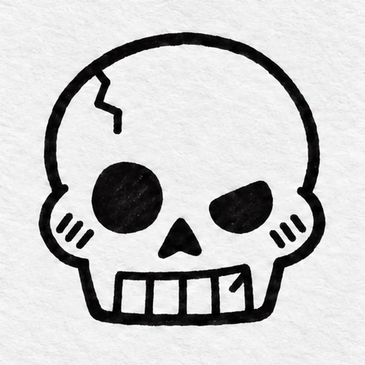 Crack the temple stage for how to draw a cartoon skull