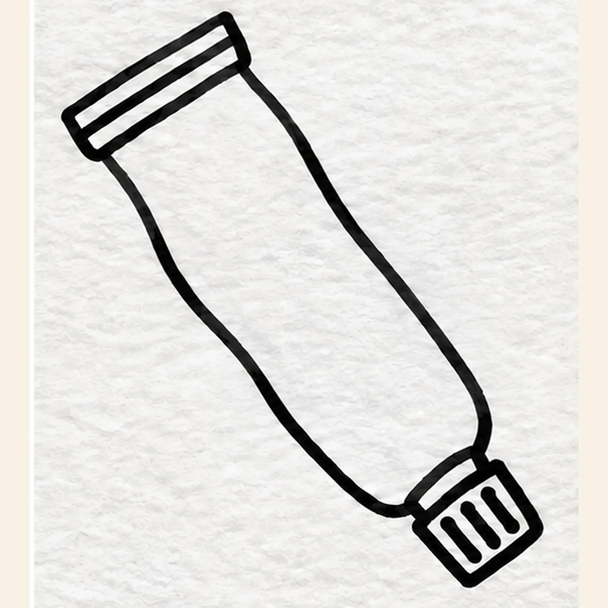 Draw the complete tube silhouette stage for how to draw a squeezed paint tube