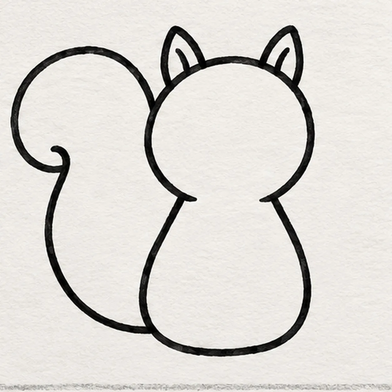 Curl the tail stage for how to draw a squirrel