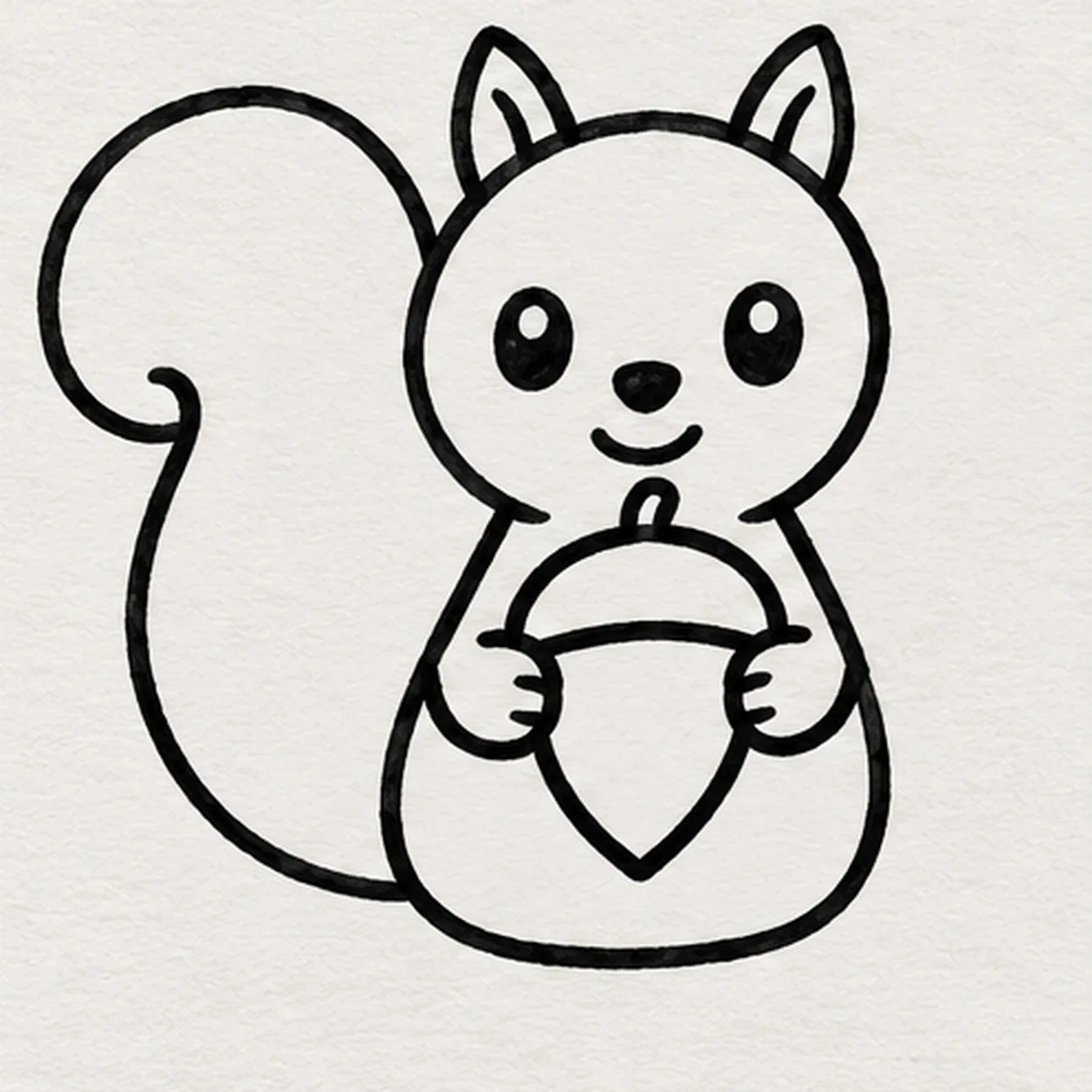 Give it a curious face stage for how to draw a squirrel