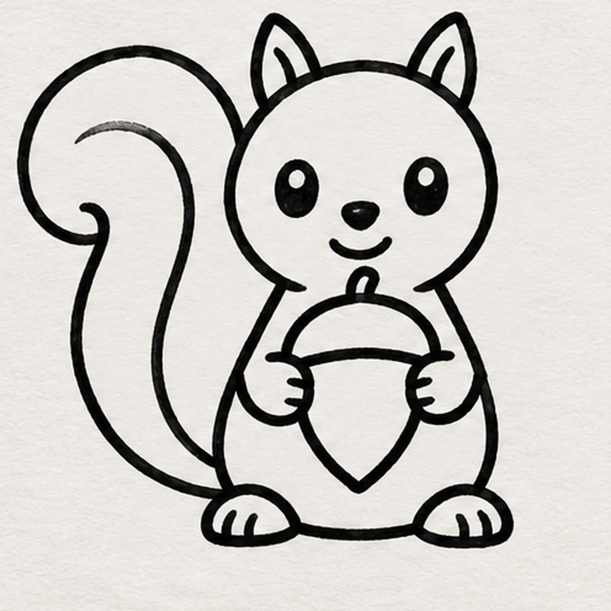 Settle the squirrel stage for how to draw a squirrel