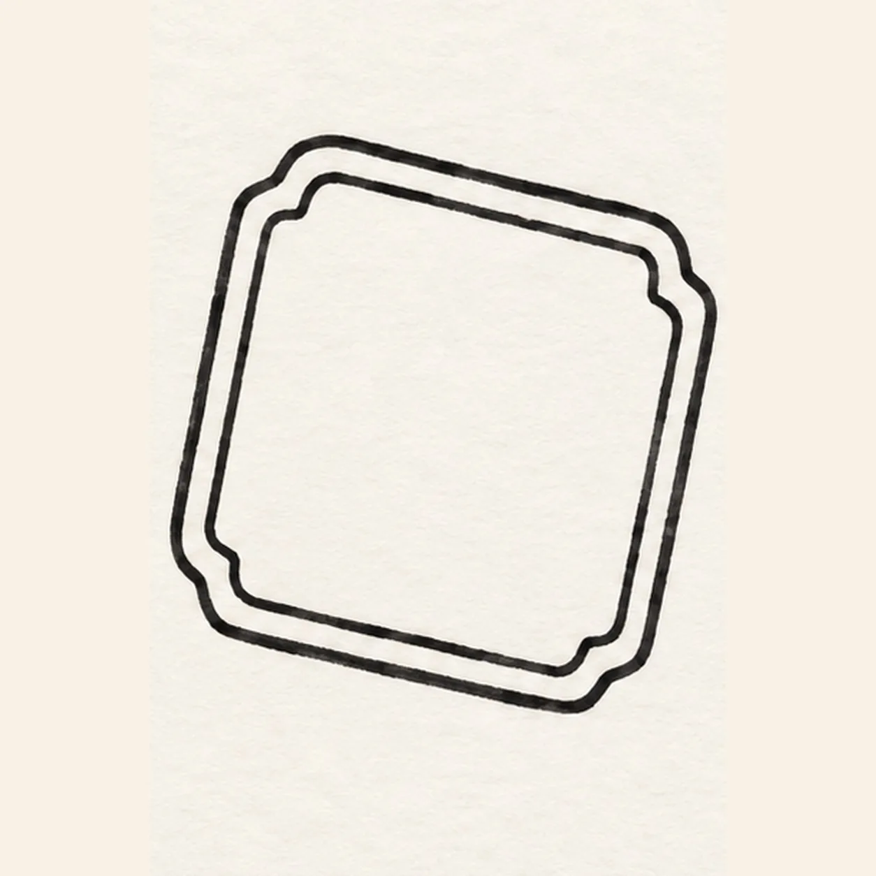 Draw the waffle shape stage for how to draw a syrup-topped waffle