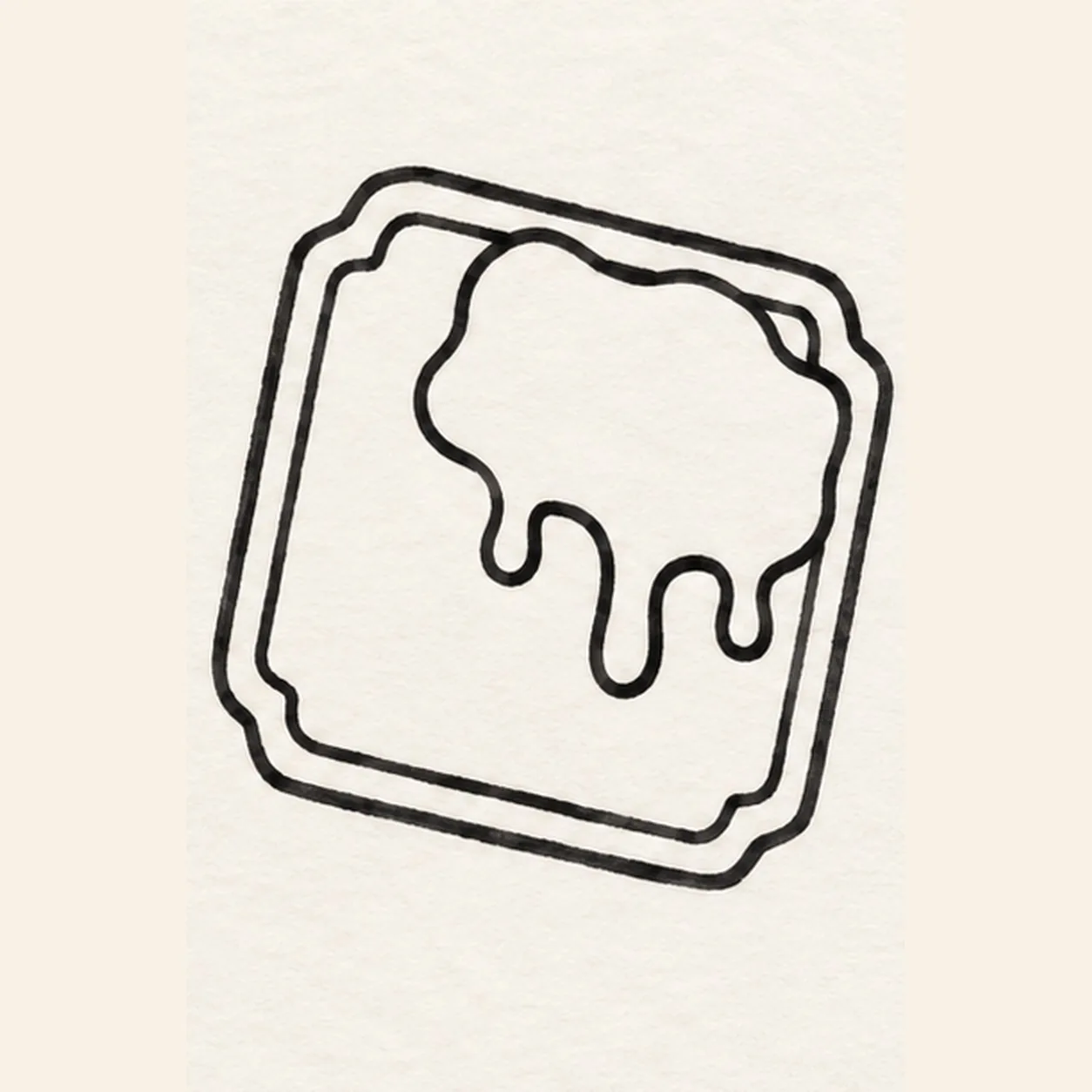 Pour the syrup stage for how to draw a syrup-topped waffle