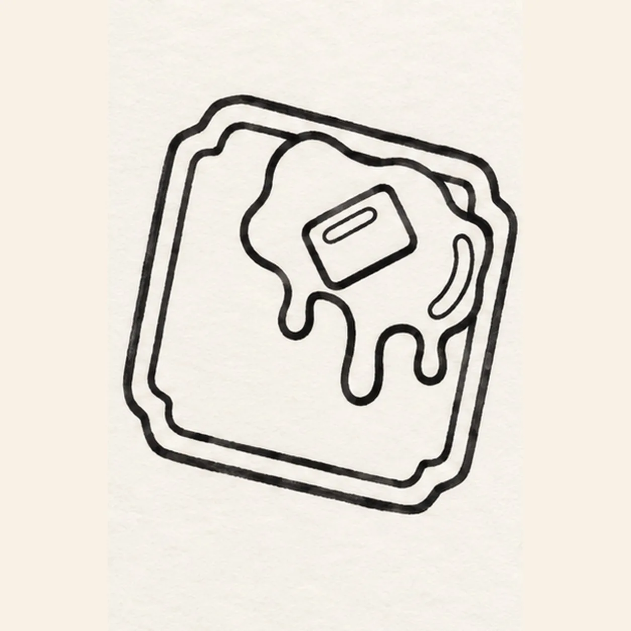 Set the butter and shine stage for how to draw a syrup-topped waffle