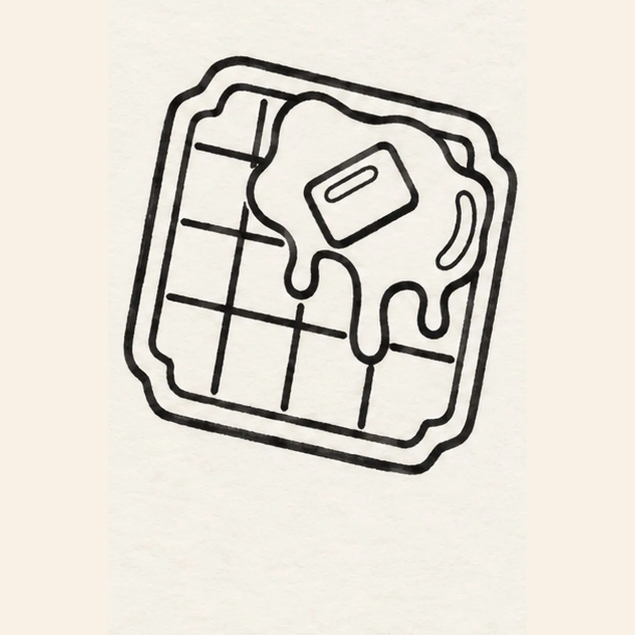 Build the waffle grid stage for how to draw a syrup-topped waffle
