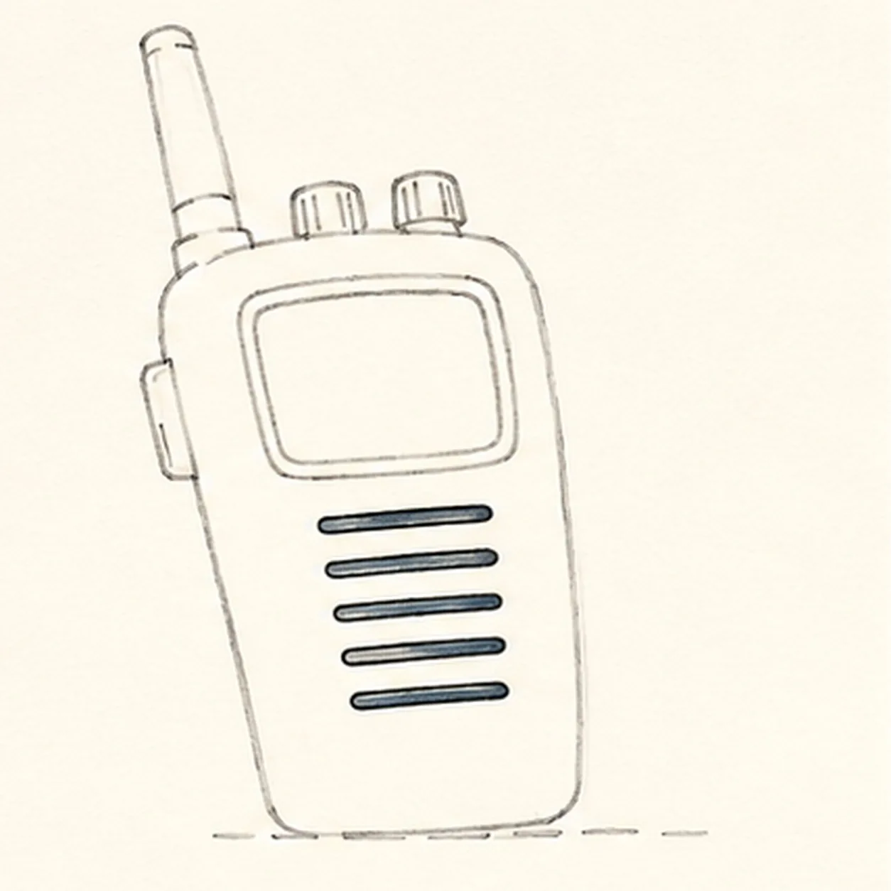 Build the screen and speaker stage for how to draw a cartoon walkie-talkie