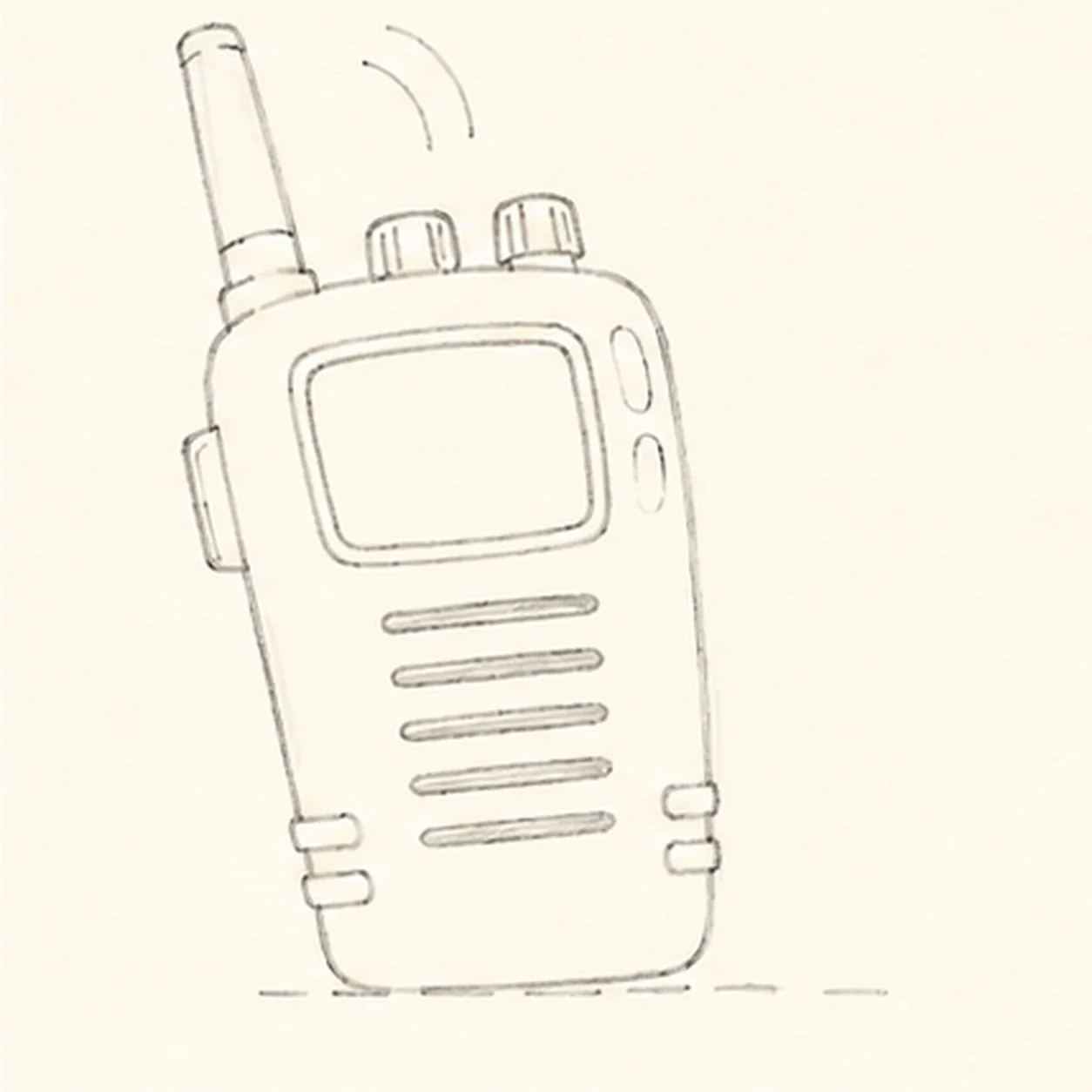Add signal shine and grip stage for how to draw a cartoon walkie-talkie