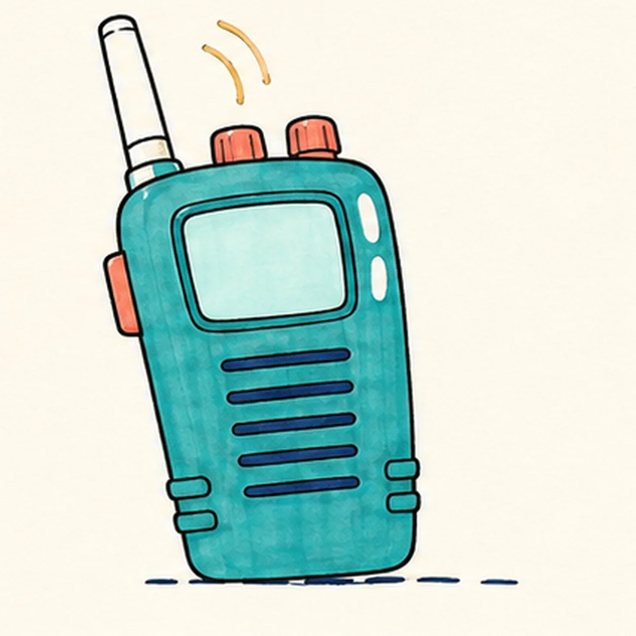 Ink and map the radio colors stage for how to draw a cartoon walkie-talkie