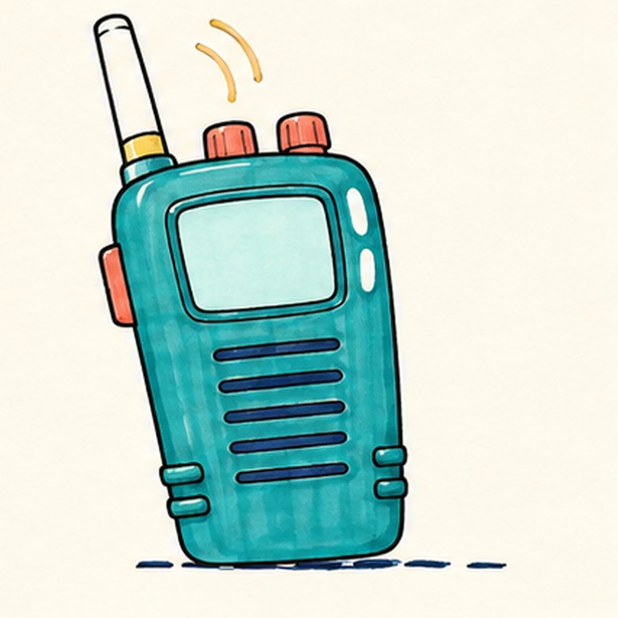 Pull the marker texture stage for how to draw a cartoon walkie-talkie