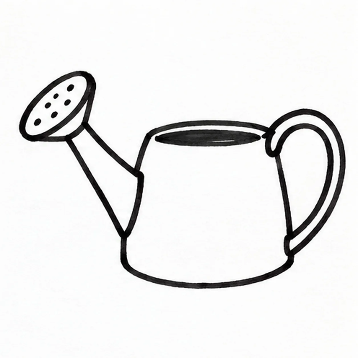 Loop the carrying handle stage for how to draw a watering can