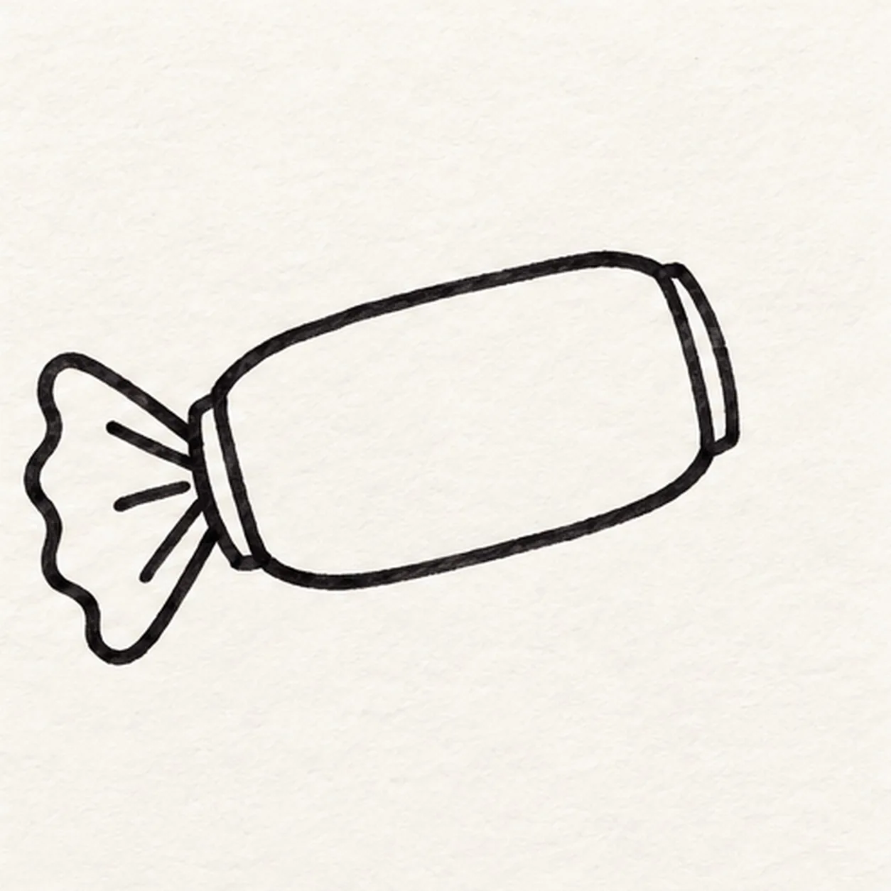 Twist the left wrapper stage for how to draw a wrapped candy