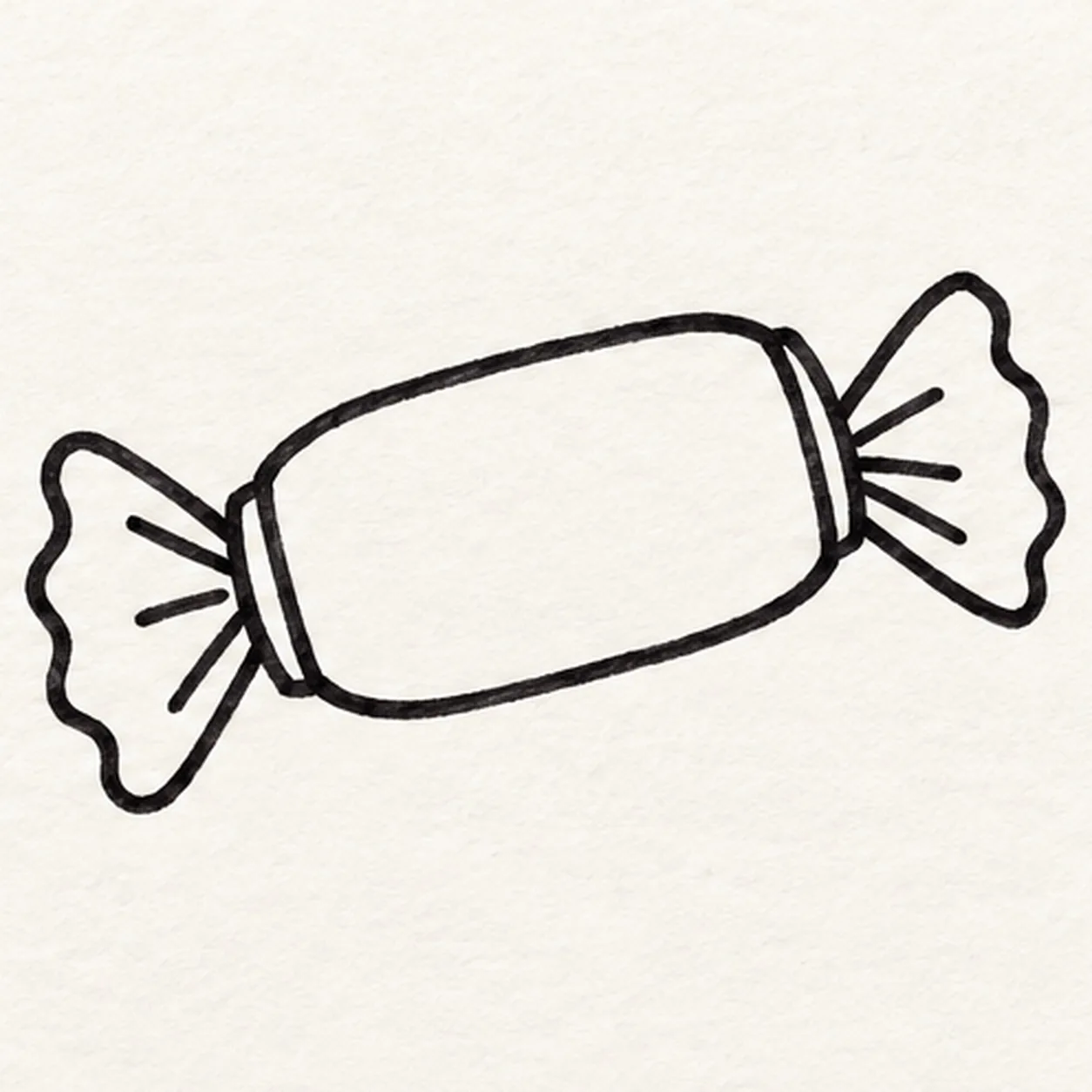 Twist the right wrapper stage for how to draw a wrapped candy