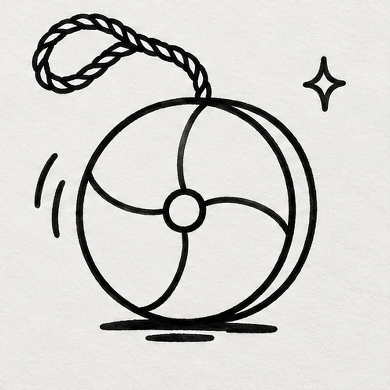 Add bands and ground stage for how to draw a cartoon yo-yo with a looping string