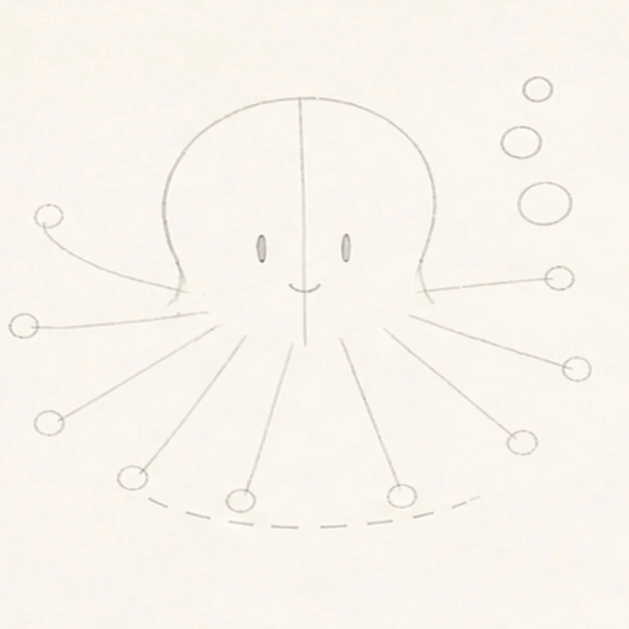 Shape the open mantle stage for how to draw a cartoon octopus