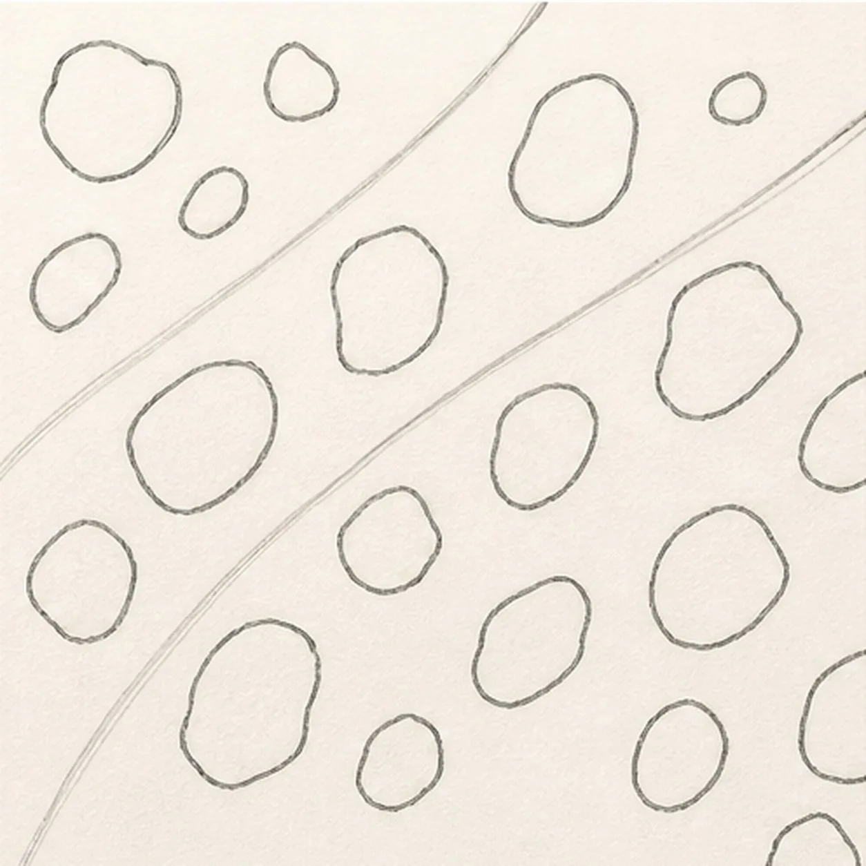 Shape the large solid spots stage for how to draw a cheetah-print pattern