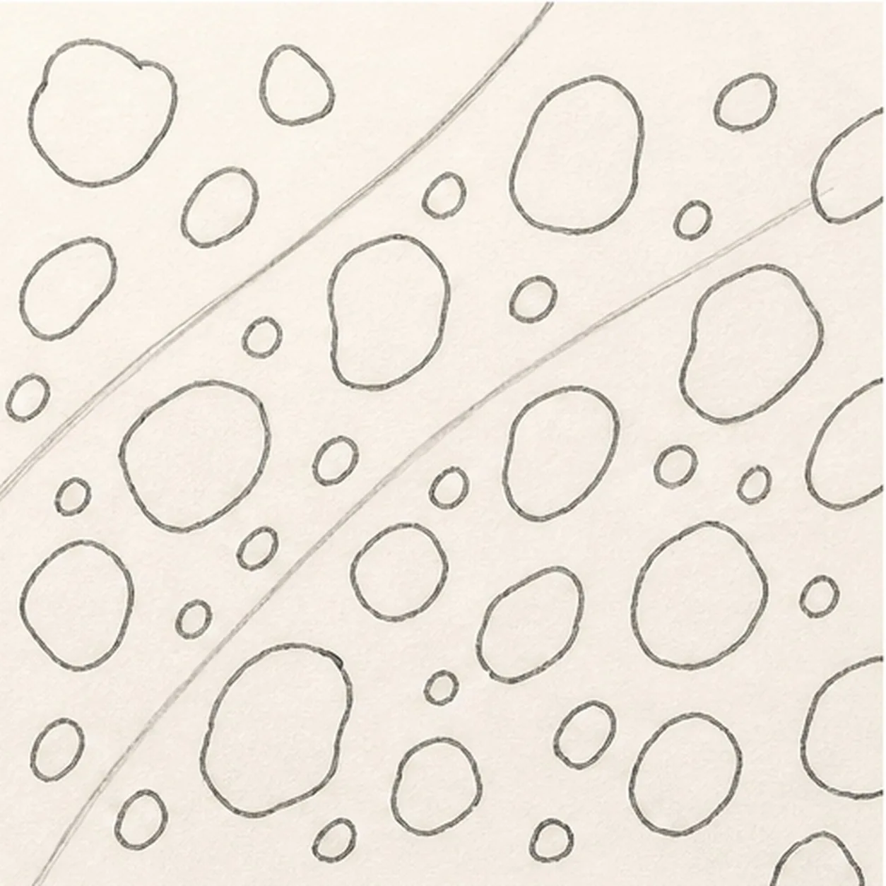 Fill the open spaces stage for how to draw a cheetah-print pattern