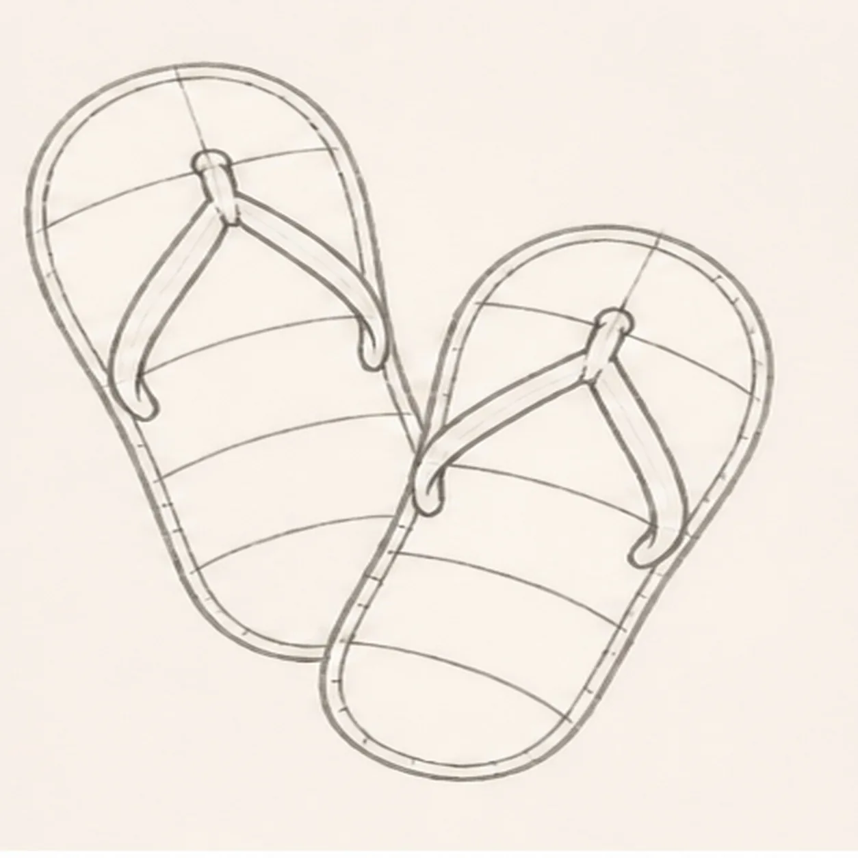 Curve six sole bands stage for how to draw colorful flip-flops