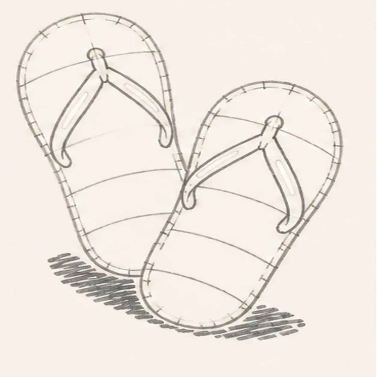 Reserve shine tread and shadow stage for how to draw colorful flip-flops