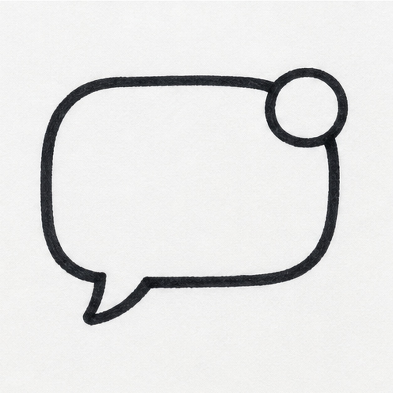 Ink the bubble edge stage for how to draw a chat bubble doodle