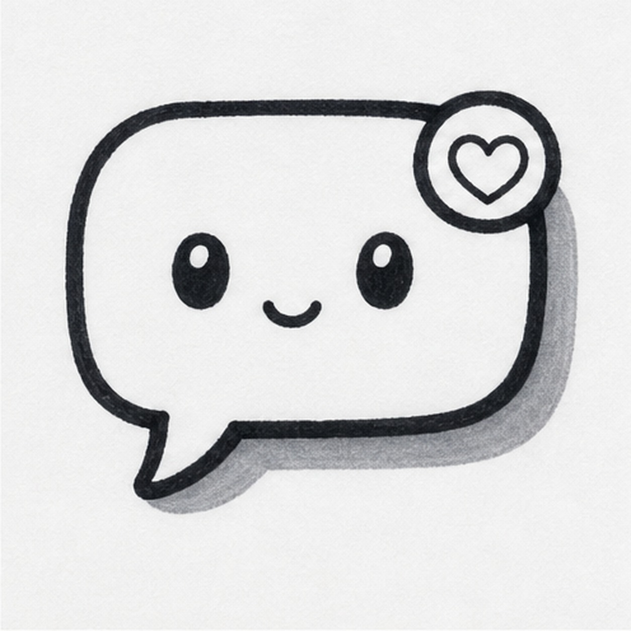Drop in the shadow stage for how to draw a chat bubble doodle