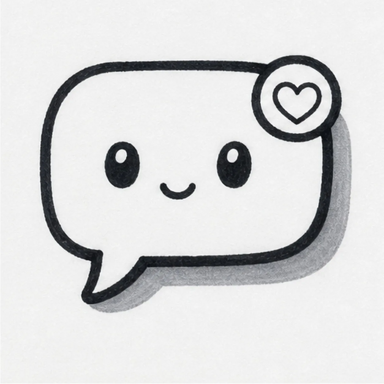 Drop in the shadow stage for how to draw a chat bubble doodle