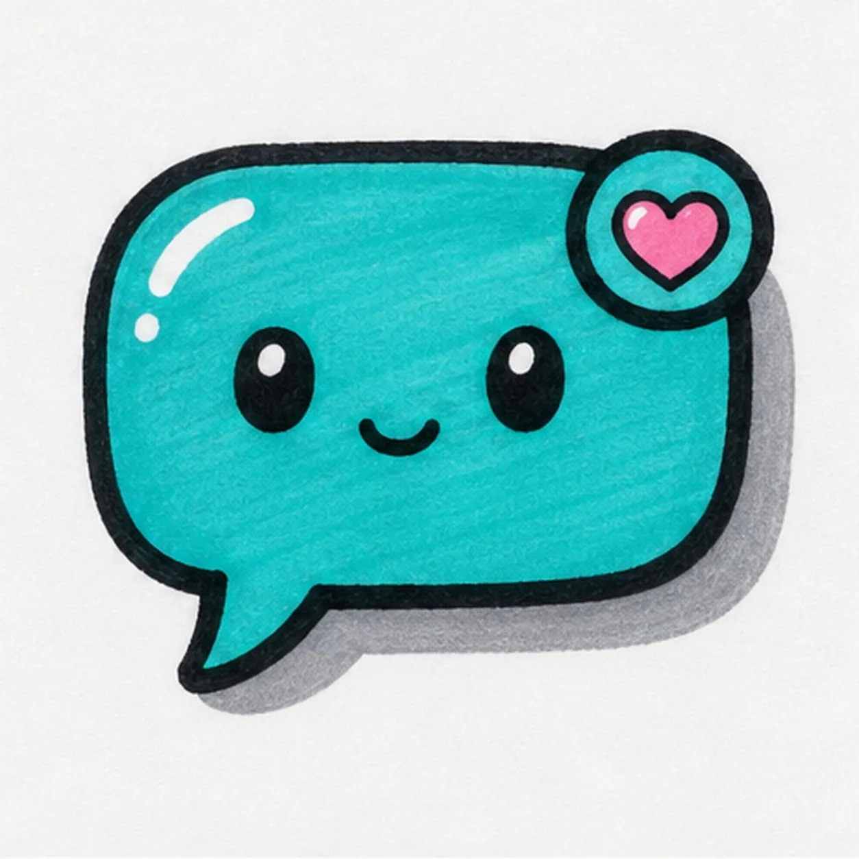 Fill the message colors stage for how to draw a chat bubble doodle