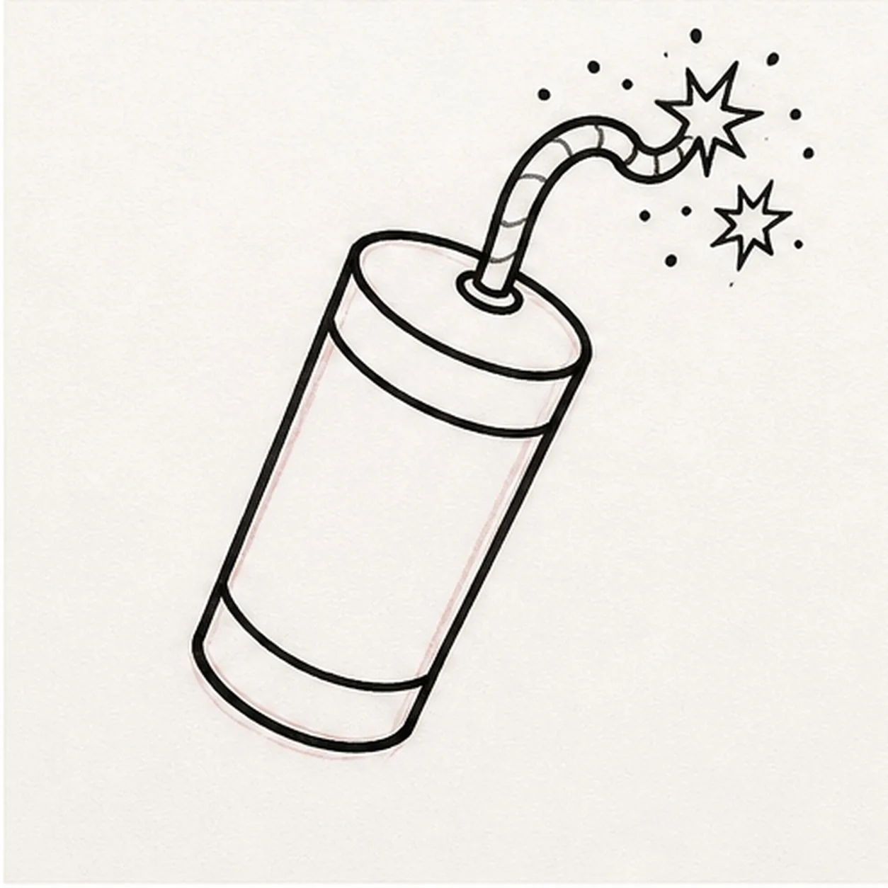 Pop the sparks stage for how to draw a firecracker doodle